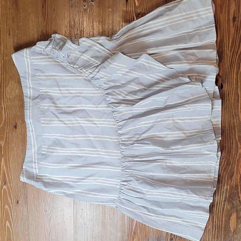 •A New Day• Striped Ruffle faux Wrap Skirt